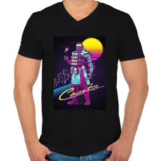 PRINTFASHION Caustic Retro - Apex Legends - Férfi V-nyakú póló - Fekete