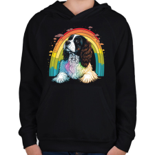 PRINTFASHION Cavalier King Charles spániel - Gyerek kapucnis pulóver - Fekete gyerek pulóver, kardigán