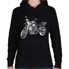 PRINTFASHION cbf500v - Női kapucnis pulóver - Fekete női pulóver, kardigán