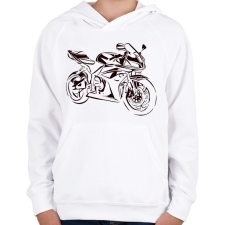 PRINTFASHION cbr600rr fekete - Gyerek kapucnis pulóver - Fehér gyerek pulóver, kardigán