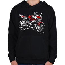 PRINTFASHION cbr600rr pirosfehér - Gyerek kapucnis pulóver - Fekete