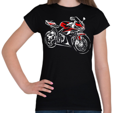 PRINTFASHION cbr600rr pirosfehér - Női póló - Fekete