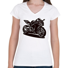 PRINTFASHION cbr firebla - Női V-nyakú póló - Fehér női póló