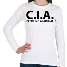 PRINTFASHION Cefre ivó alakulat fekete - Női hosszú ujjú póló - Fehér