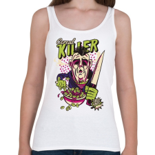 PRINTFASHION Cereal killer - gasztro horror - Női atléta - Fehér női trikó