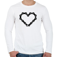PRINTFASHION Chain heart - Férfi hosszú ujjú póló - Fehér férfi póló