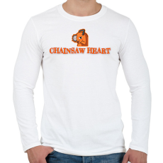 PRINTFASHION Chainsaw Heart  - Férfi hosszú ujjú póló - Fehér
