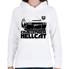 PRINTFASHION Challenger Hellcat Front - Női kapucnis pulóver - Fehér női pulóver, kardigán