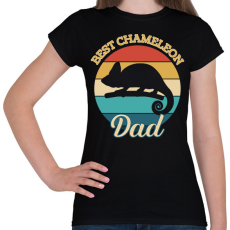 PRINTFASHION Chameleon Dad - Női póló - Fekete