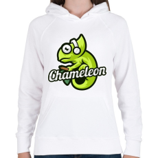 PRINTFASHION Chameleon - Női kapucnis pulóver - Fehér