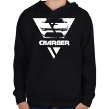 PRINTFASHION Charger Triangle - Gyerek kapucnis pulóver - Fekete gyerek pulóver, kardigán