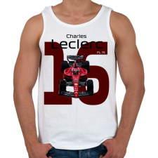 PRINTFASHION Charles Leclerc 16 autóversenyző - fekete felirat - Férfi atléta - Fehér atléta, trikó