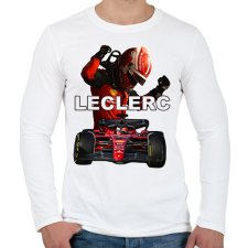 PRINTFASHION Charles Leclerc - Férfi hosszú ujjú póló - Fehér férfi póló