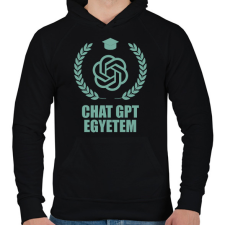 PRINTFASHION Chatgpt egyetem - Férfi kapucnis pulóver - Fekete férfi pulóver, kardigán