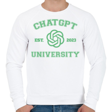PRINTFASHION ChatGPT university - Férfi pulóver - Fehér