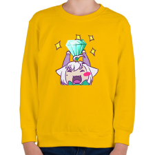PRINTFASHION Cheer cica - Gyerek pulóver - Sárga gyerek pulóver, kardigán
