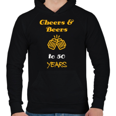 PRINTFASHION CHEERS AND BEERS 50 YEARS - Férfi kapucnis pulóver - Fekete