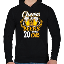 PRINTFASHION Cheers & Beers - 20 - Férfi kapucnis pulóver - Fekete férfi pulóver, kardigán