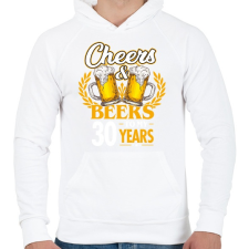 PRINTFASHION Cheers & Beers - 30 - Férfi kapucnis pulóver - Fehér férfi pulóver, kardigán