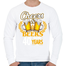 PRINTFASHION Cheers & Beers - 40 - Férfi pulóver - Fehér