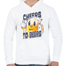 PRINTFASHION Cheers to beers - Férfi kapucnis pulóver - Fehér férfi pulóver, kardigán