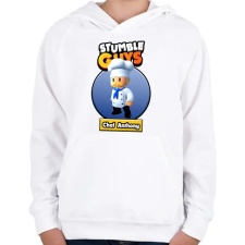 PRINTFASHION Chef Anthony - Gyerek kapucnis pulóver - Fehér gyerek pulóver, kardigán