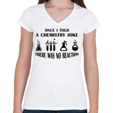 PRINTFASHION Chemistry joke (black) - Női V-nyakú póló - Fehér női póló