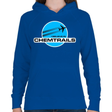 PRINTFASHION CHEMTRAILS - Női kapucnis pulóver - Királykék női pulóver, kardigán