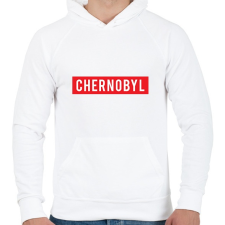 PRINTFASHION Chernobyl - Férfi kapucnis pulóver - Fehér férfi pulóver, kardigán
