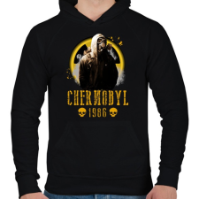PRINTFASHION chernobyl - Férfi kapucnis pulóver - Fekete férfi pulóver, kardigán