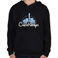 PRINTFASHION Chernobyl  - Gyerek kapucnis pulóver - Fekete