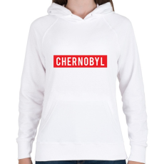 PRINTFASHION Chernobyl - Női kapucnis pulóver - Fehér