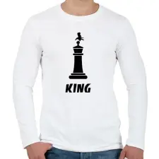 PRINTFASHION CHESS KING - Férfi hosszú ujjú póló - Fehér férfi póló