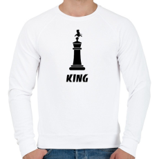 PRINTFASHION CHESS KING - Férfi pulóver - Fehér