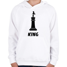 PRINTFASHION CHESS KING - Gyerek kapucnis pulóver - Fehér gyerek pulóver, kardigán