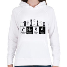 PRINTFASHION Chess - Sakk - Női kapucnis pulóver - Fehér