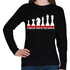 PRINTFASHION Chess your weapon - Női pulóver - Fekete női pulóver, kardigán