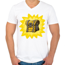 PRINTFASHION Chest - Fortnite - Férfi V-nyakú póló - Fehér férfi póló