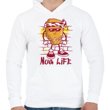 PRINTFASHION Chicken nuggets - Férfi kapucnis pulóver - Fehér férfi pulóver, kardigán
