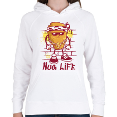 PRINTFASHION Chicken nuggets - Női kapucnis pulóver - Fehér