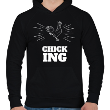 PRINTFASHION CHICKING - Férfi kapucnis pulóver - Fekete férfi pulóver, kardigán