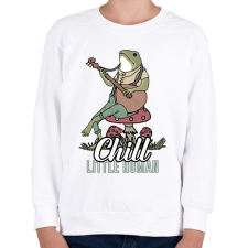 PRINTFASHION Chill frog - Gyerek pulóver - Fehér gyerek pulóver, kardigán