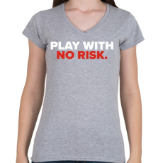 PRINTFASHION Chill out if u PLAY - Női V-nyakú póló - Sport szürke