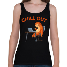 PRINTFASHION CHILL OUT - vicces lajhár - Női atléta - Fekete