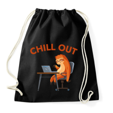 PRINTFASHION CHILL OUT - vicces lajhár - Sportzsák, Tornazsák - Fekete tornazsák