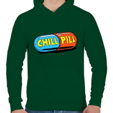 PRINTFASHION Chill Pill - Férfi kapucnis pulóver - Sötétzöld férfi pulóver, kardigán