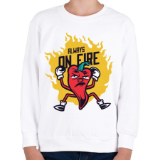 PRINTFASHION Chilli paprika - Always on fire - Gyerek pulóver - Fehér gyerek pulóver, kardigán