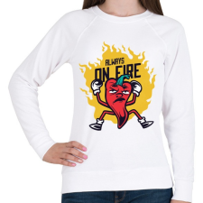 PRINTFASHION Chilli paprika - Always on fire - Női pulóver - Fehér női pulóver, kardigán