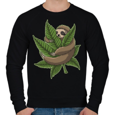 PRINTFASHION Chilling Sloth - Férfi pulóver - Fekete