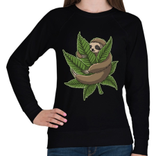 PRINTFASHION Chilling Sloth - Női pulóver - Fekete női pulóver, kardigán